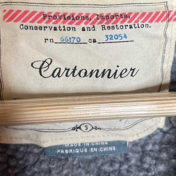 Anthropologie cartonnier wool and sherpa moto style white zip up jacket - Picture 9 of 10